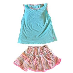 🌸 Set Athletics Girls Athletic Matching Tank & Skirt Set Size 7/8 + 5/6